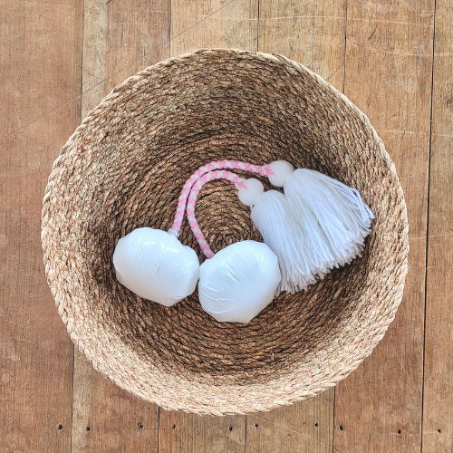 Pink Mix - White Pom