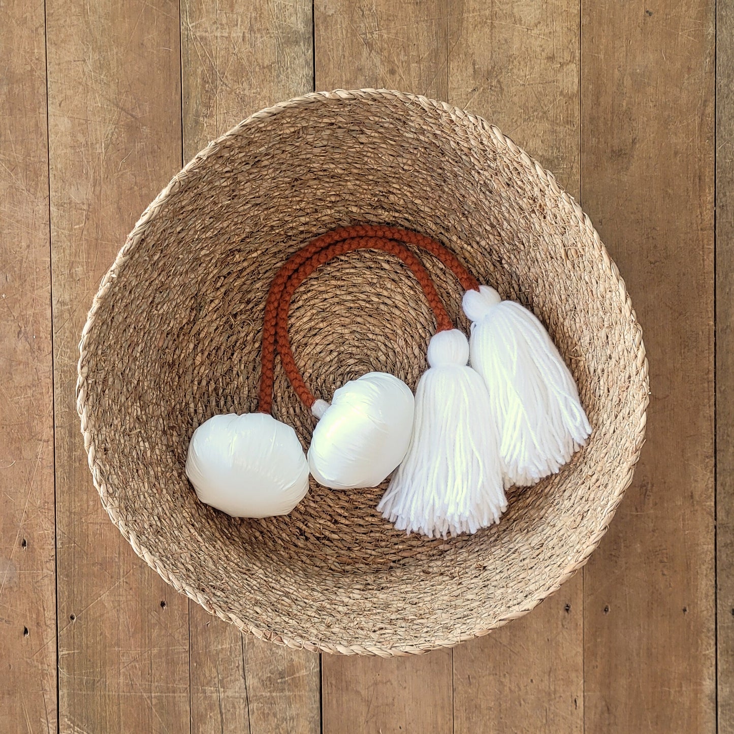 Burnt Orange Mix - White Pom