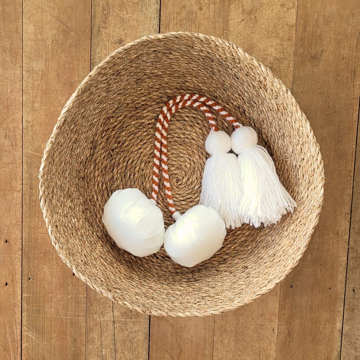 Burnt Orange Mix - White Pom