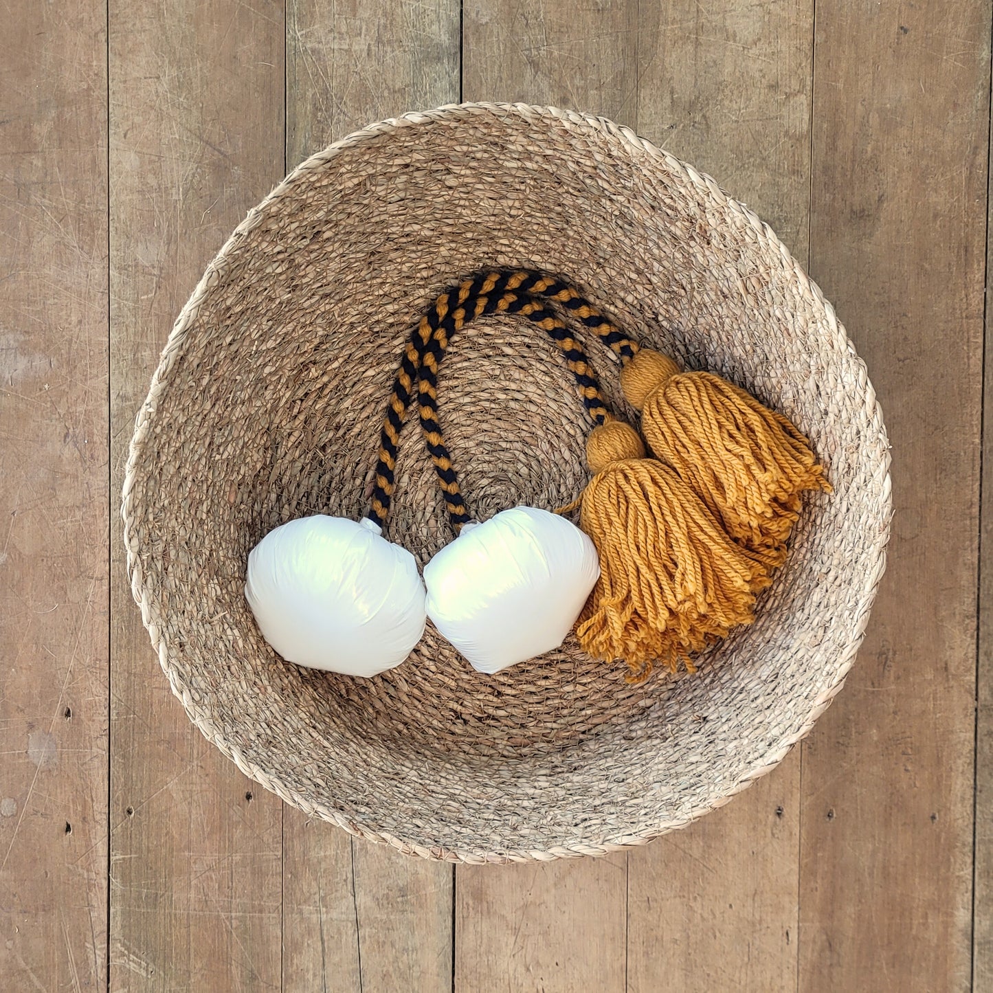 Burnt Orange Mix - White Pom