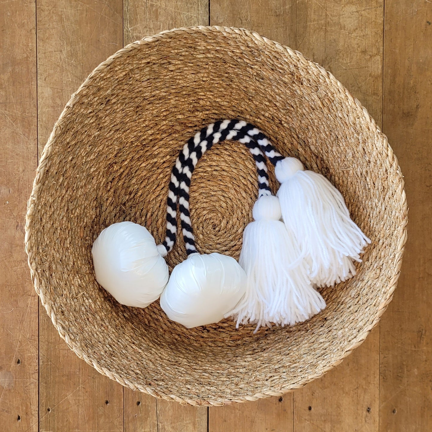 Burnt Orange Mix - White Pom